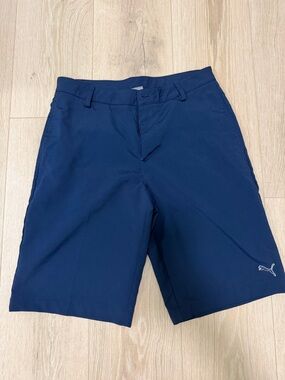 Puma Navy Blue Kids Golf Shorts